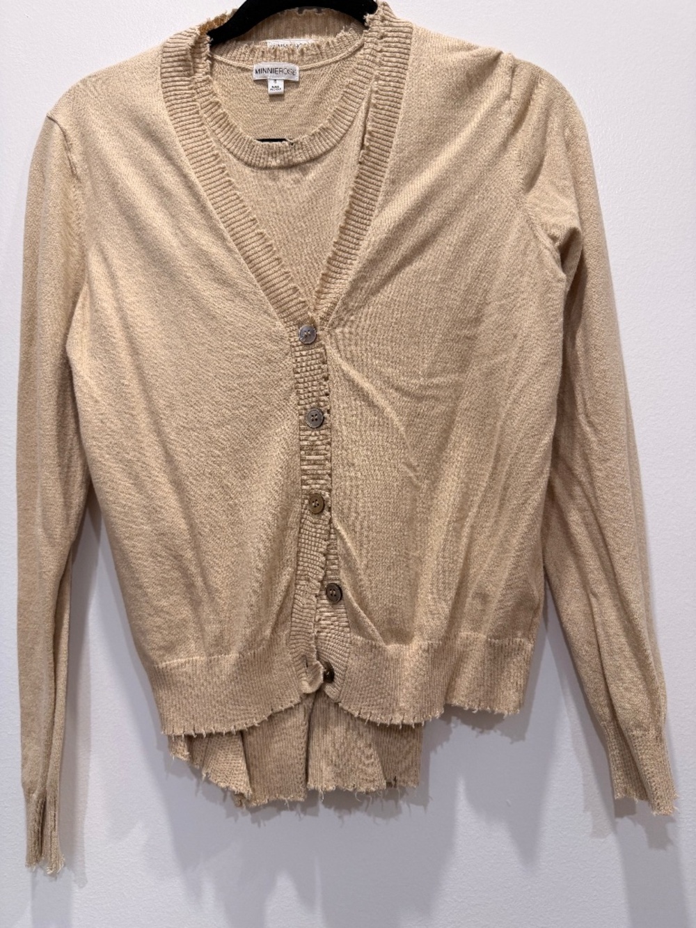 Minnie rose camel cardigan and tank - cotton S